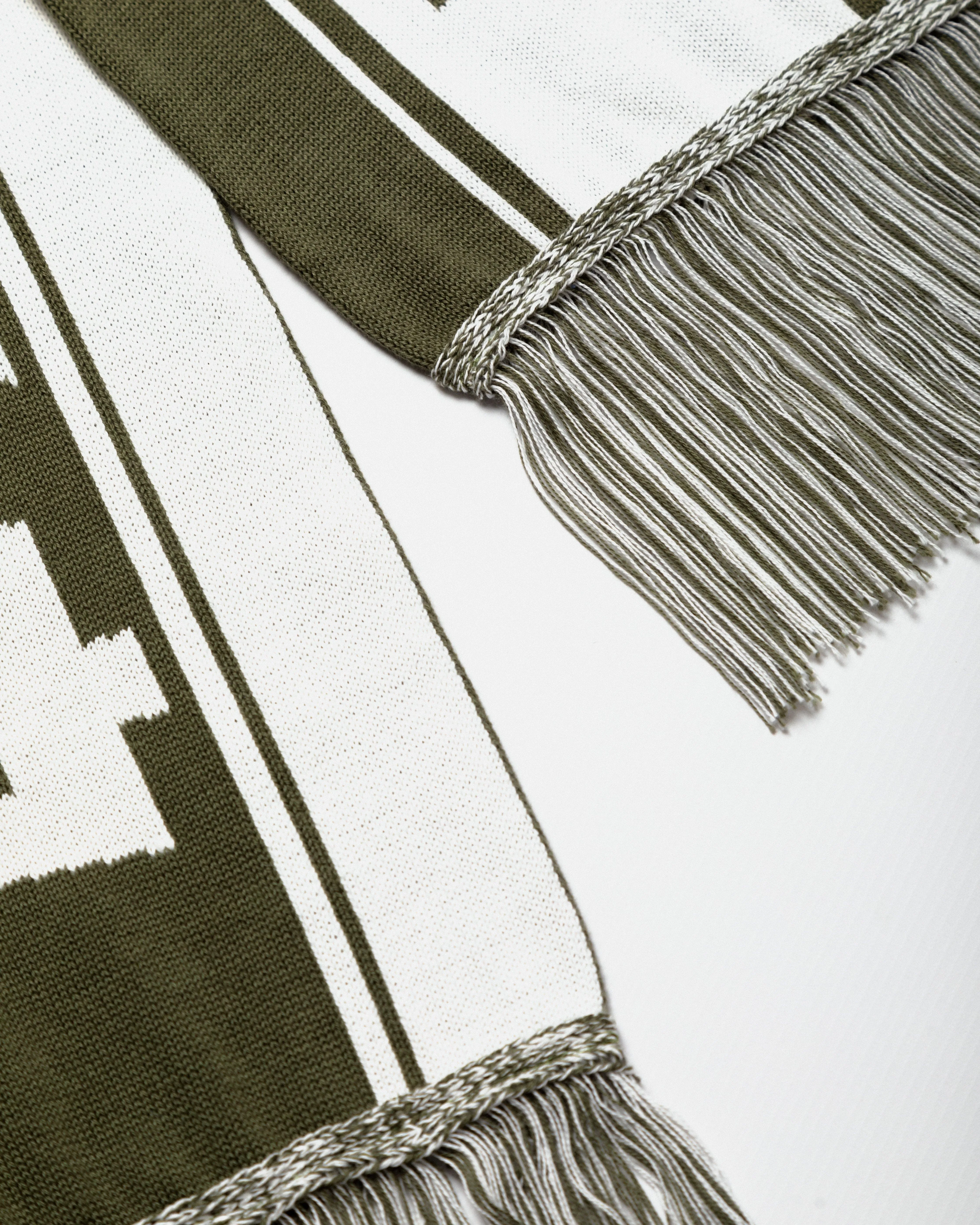 Soccer Scarf - Moss/White