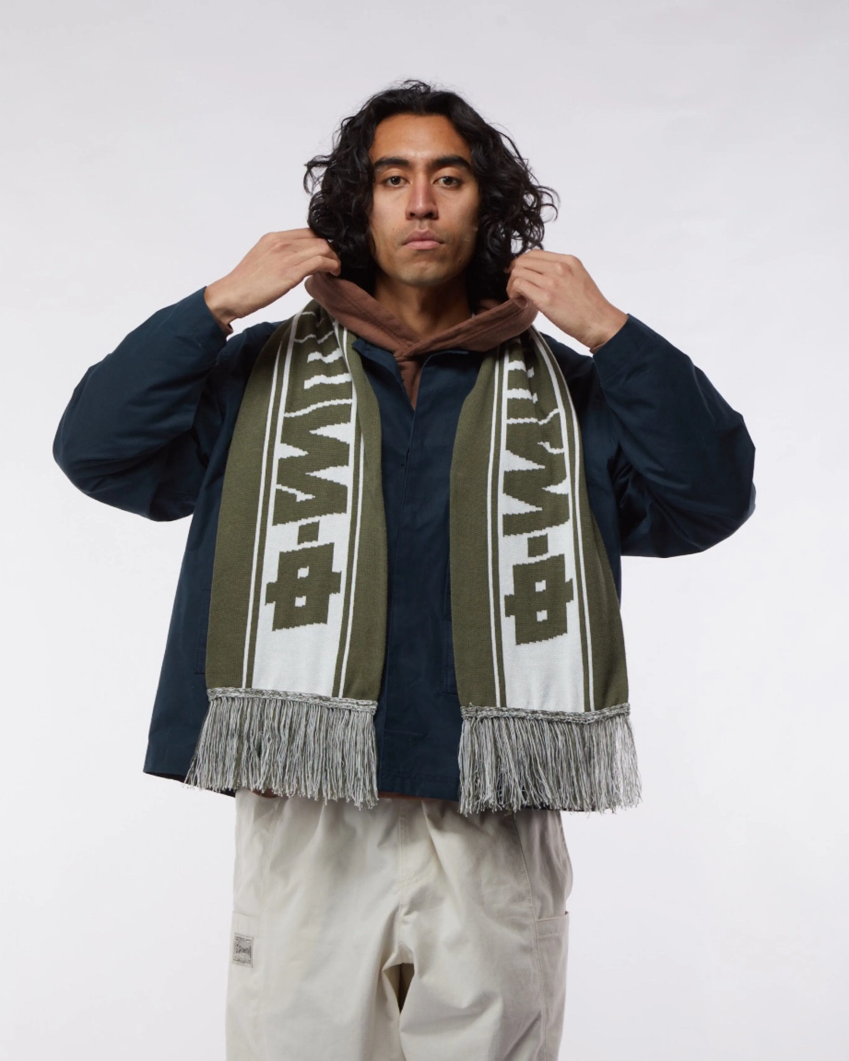 Soccer Scarf - Moss/White