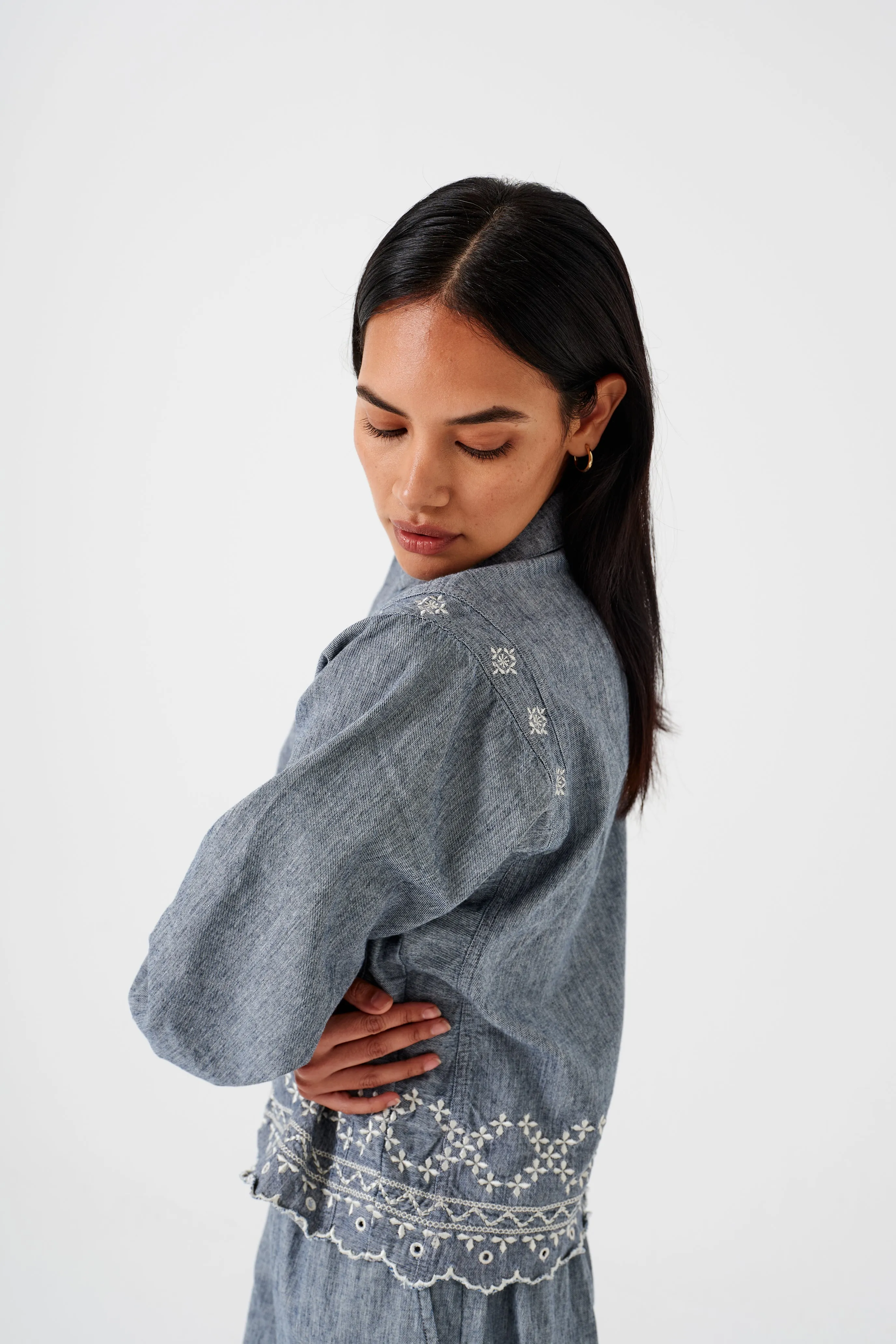 Sophie Shirt in Indigo Linen