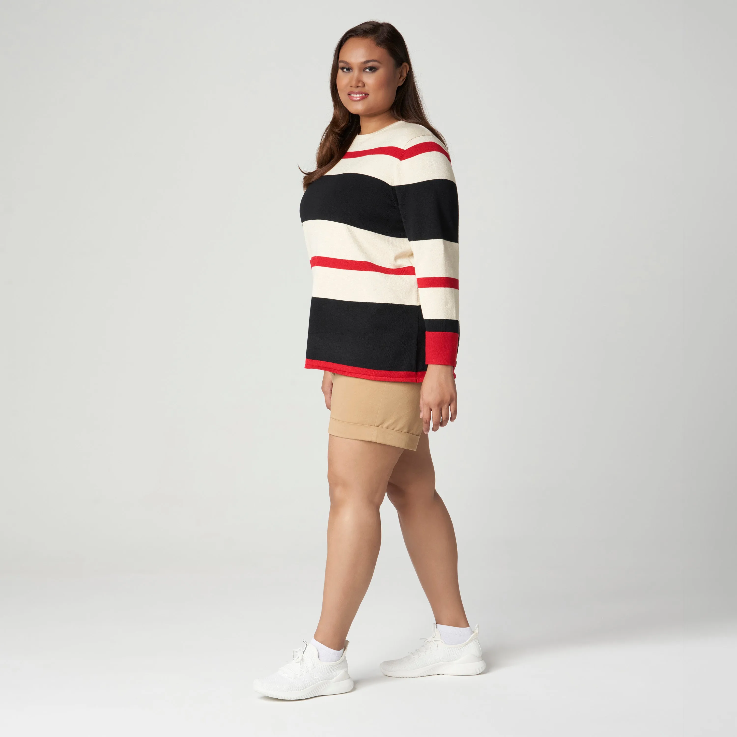 Stripe Long Sleeve Knit Top