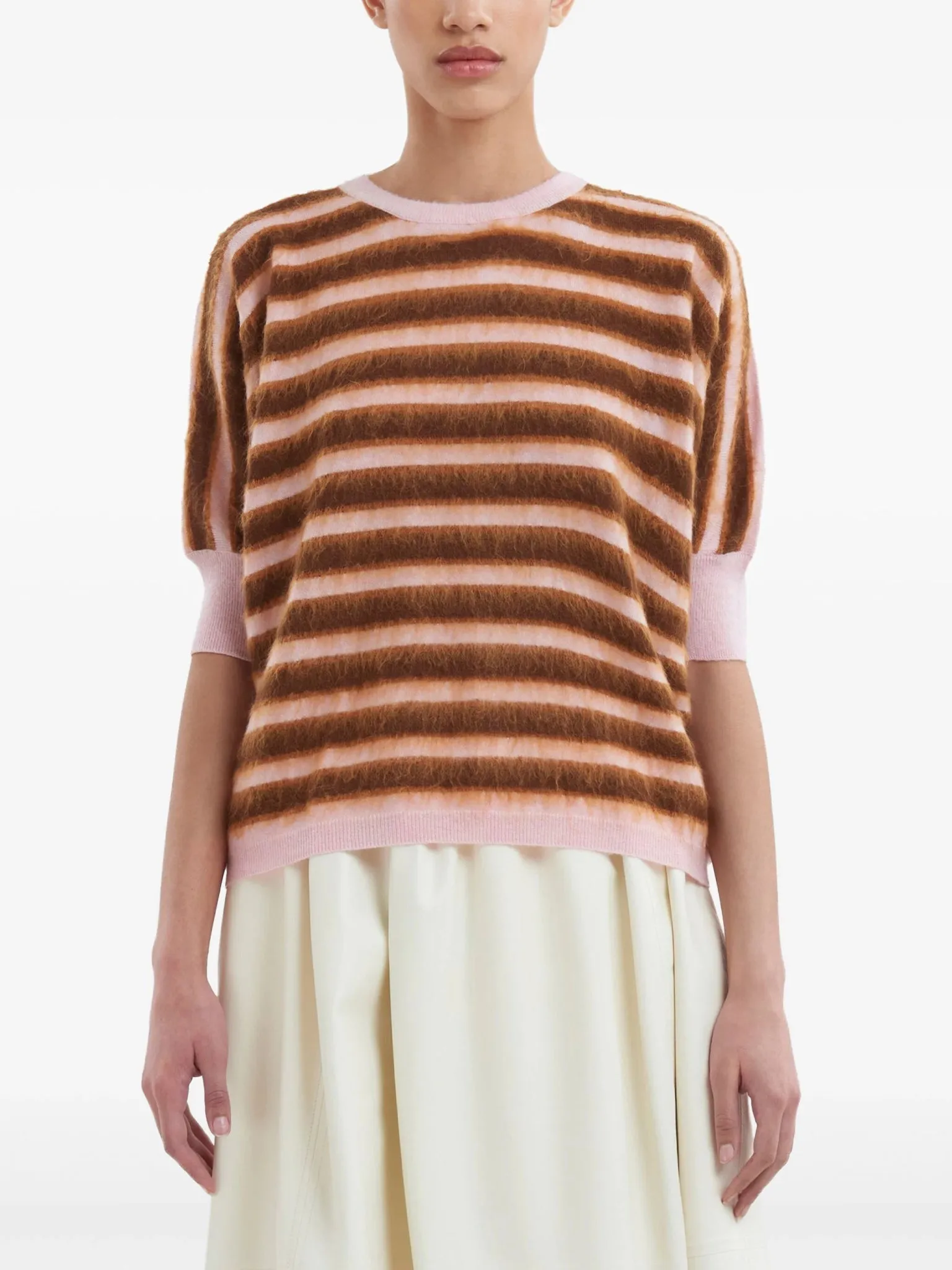 striped brushed wool jumper