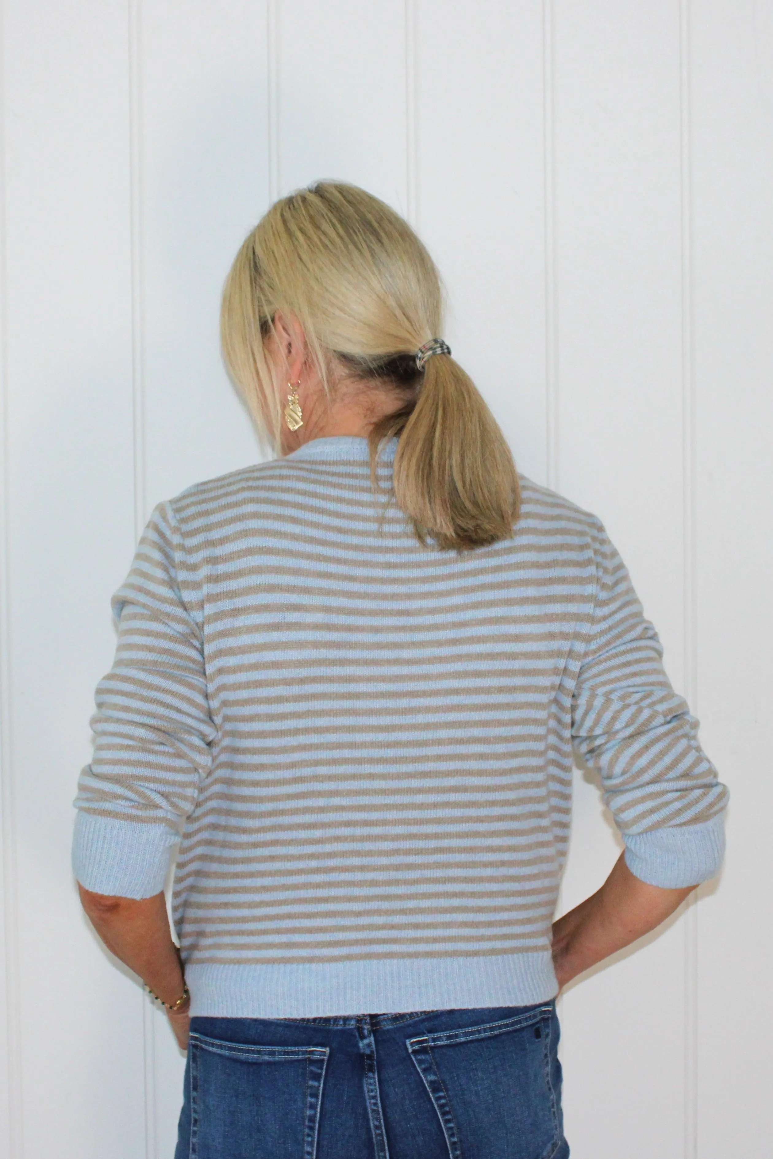 Striped Jumper| Oatmeal/Blue