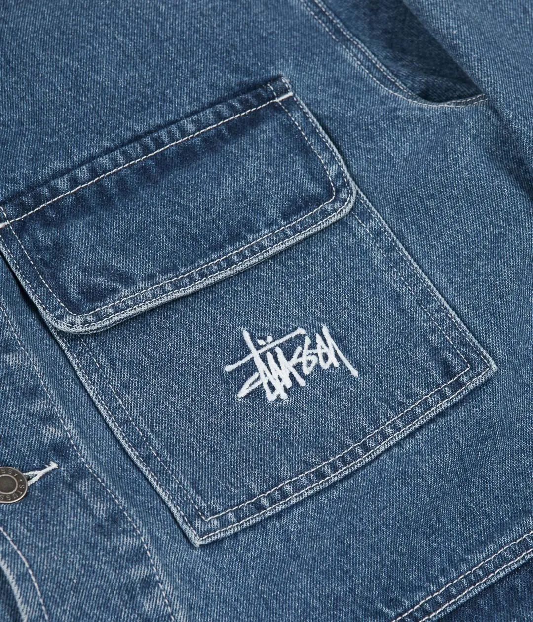 Stussy Denim Chore Coat - Blue