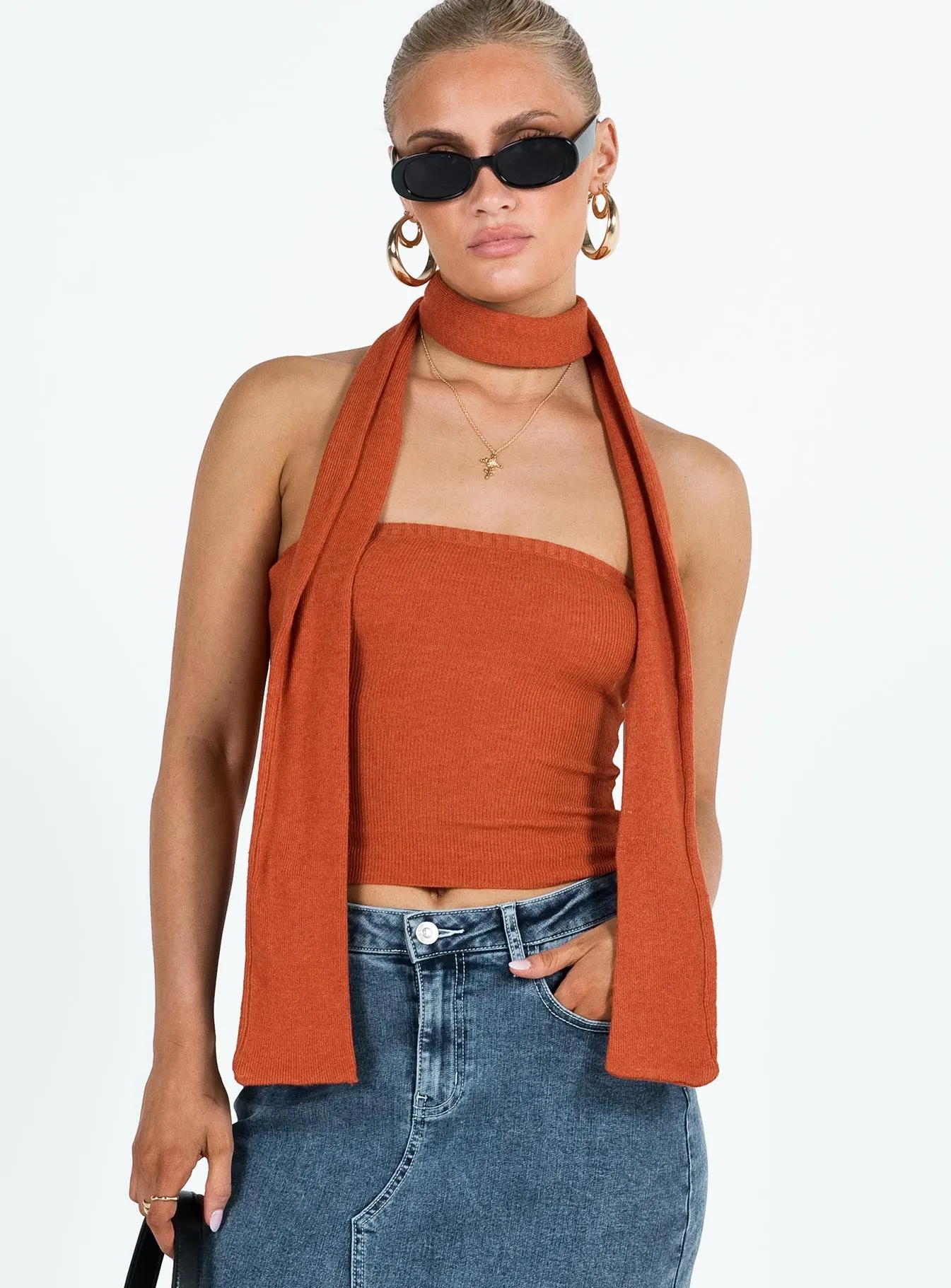 Styles Two Piece Top Orange