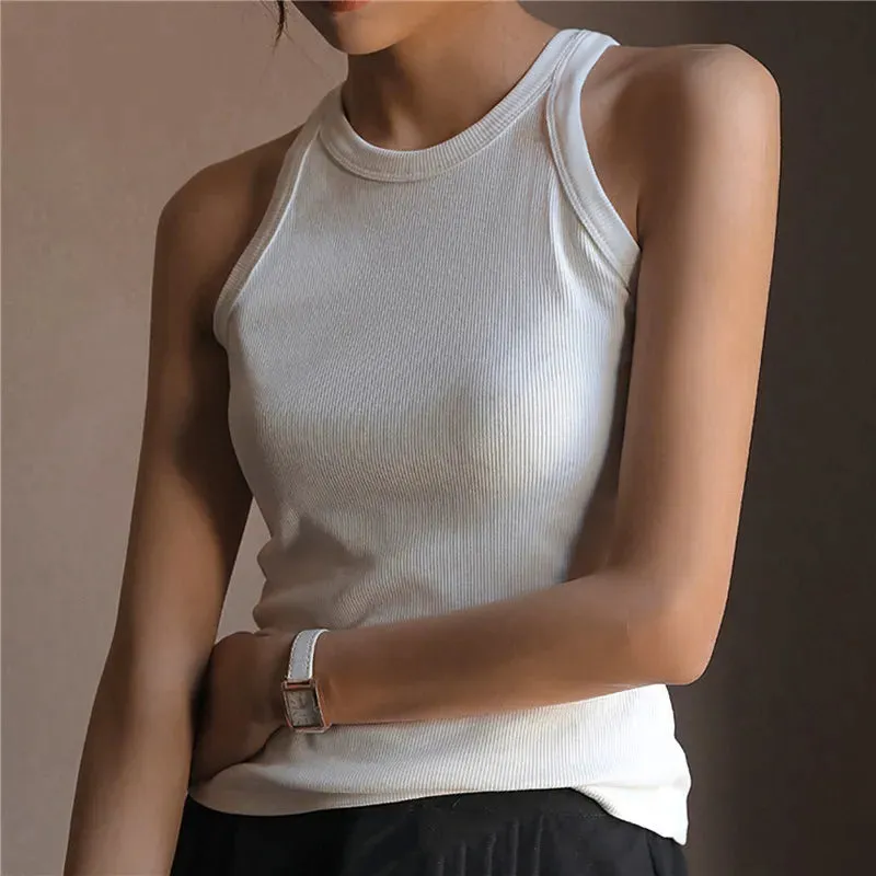 Summer Sexy Backless Tank Top Women Sleeveless Vest Quality Y2k Knitted Camis Tank Tops Women Casual Solid Color Basic Camisole