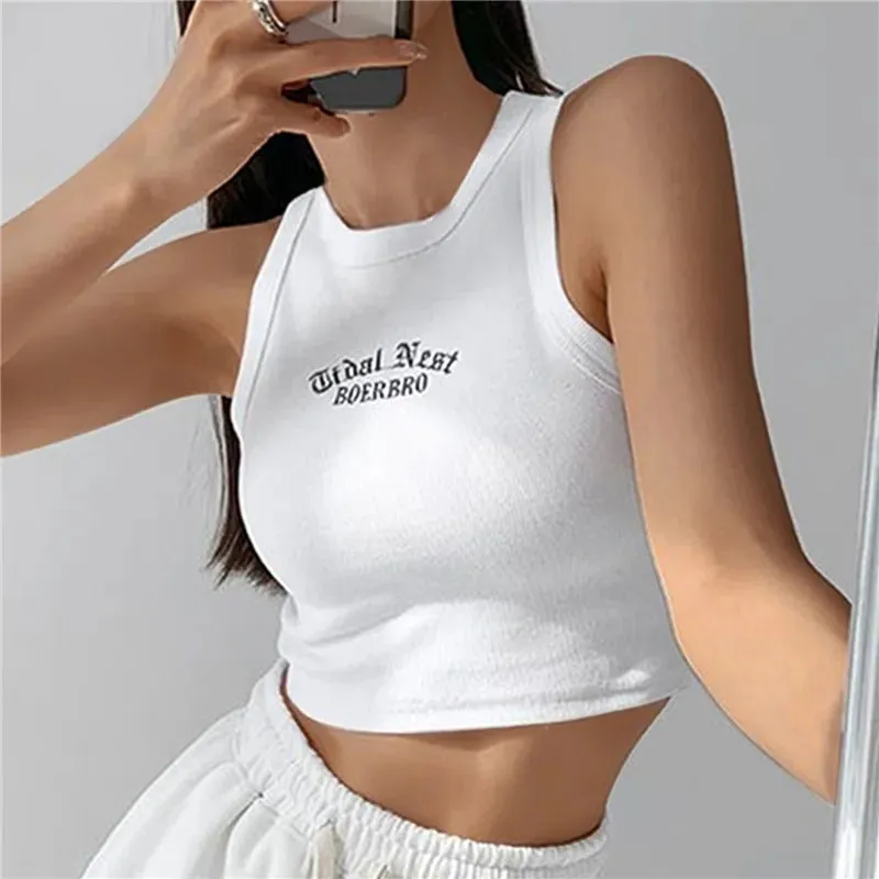 Summer Sexy Backless Tank Top Women Sleeveless Vest Quality Y2k Knitted Camis Tank Tops Women Casual Solid Color Basic Camisole