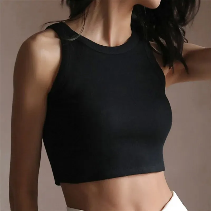 Summer Sexy Backless Tank Top Women Sleeveless Vest Quality Y2k Knitted Camis Tank Tops Women Casual Solid Color Basic Camisole