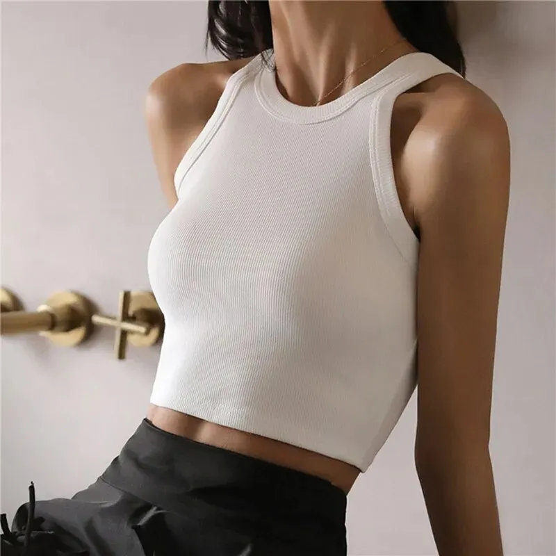 Summer Sexy Backless Tank Top Women Sleeveless Vest Quality Y2k Knitted Camis Tank Tops Women Casual Solid Color Basic Camisole