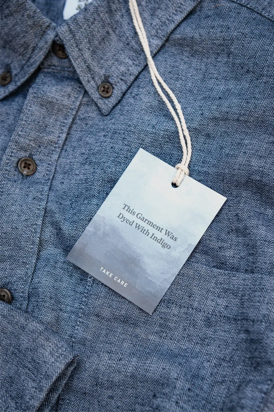 Sutton Slim Shirt / Indigo Herringbone