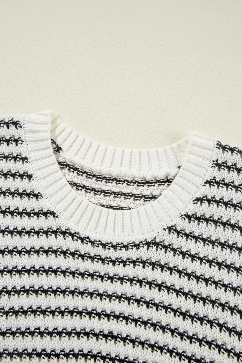 TEEK - Striped Round Neck Sweater Vest