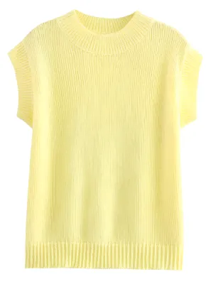 TEEK - Yellow Knit Sweater Vest