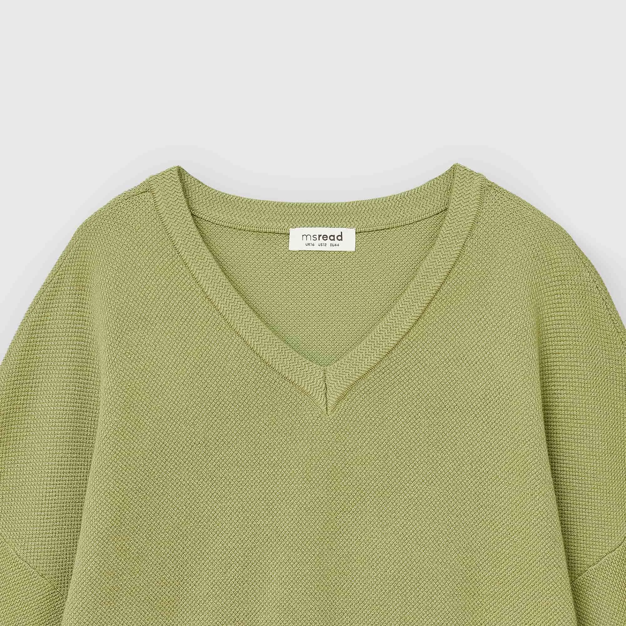 Textured V-Neck Knit Top