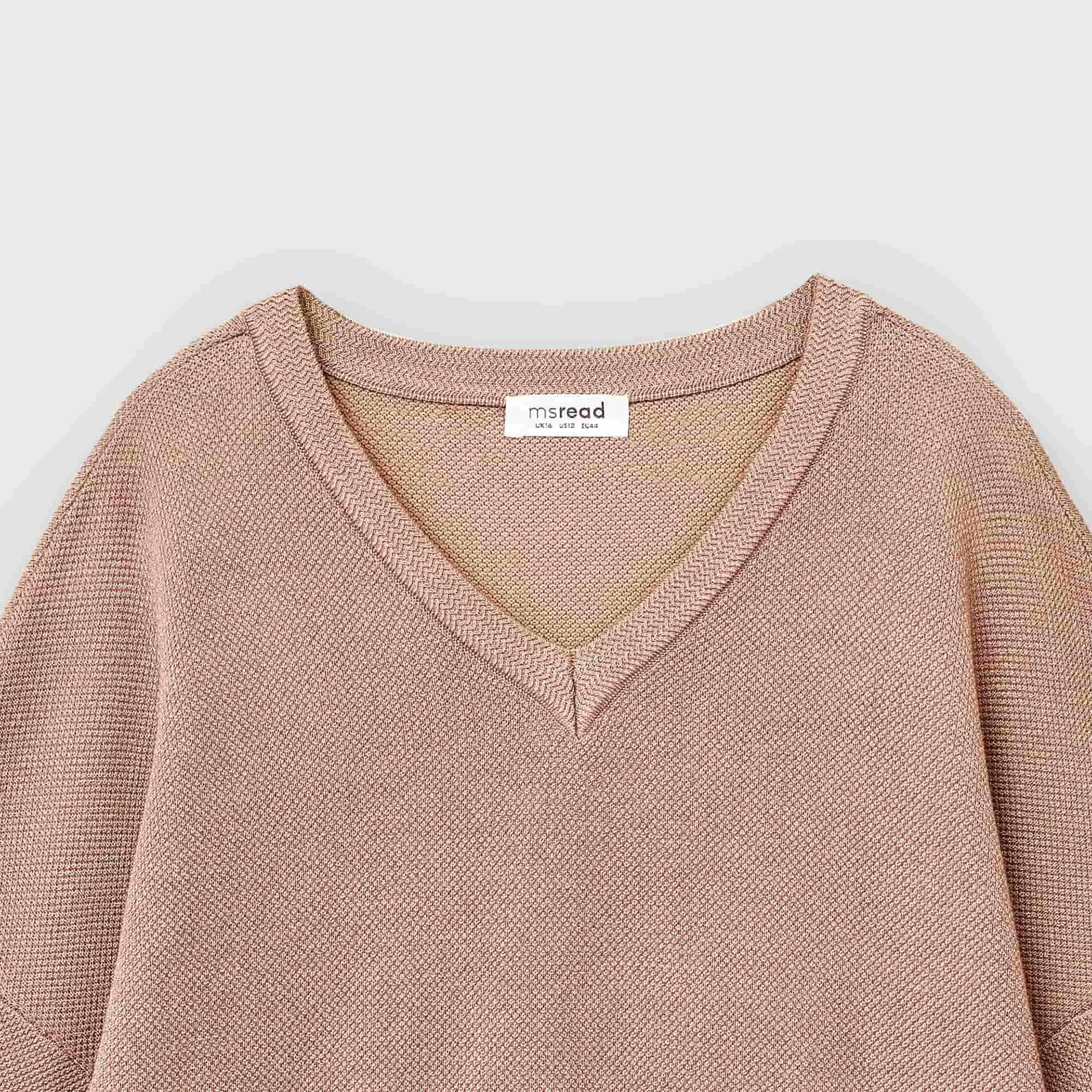 Textured V-Neck Knit Top