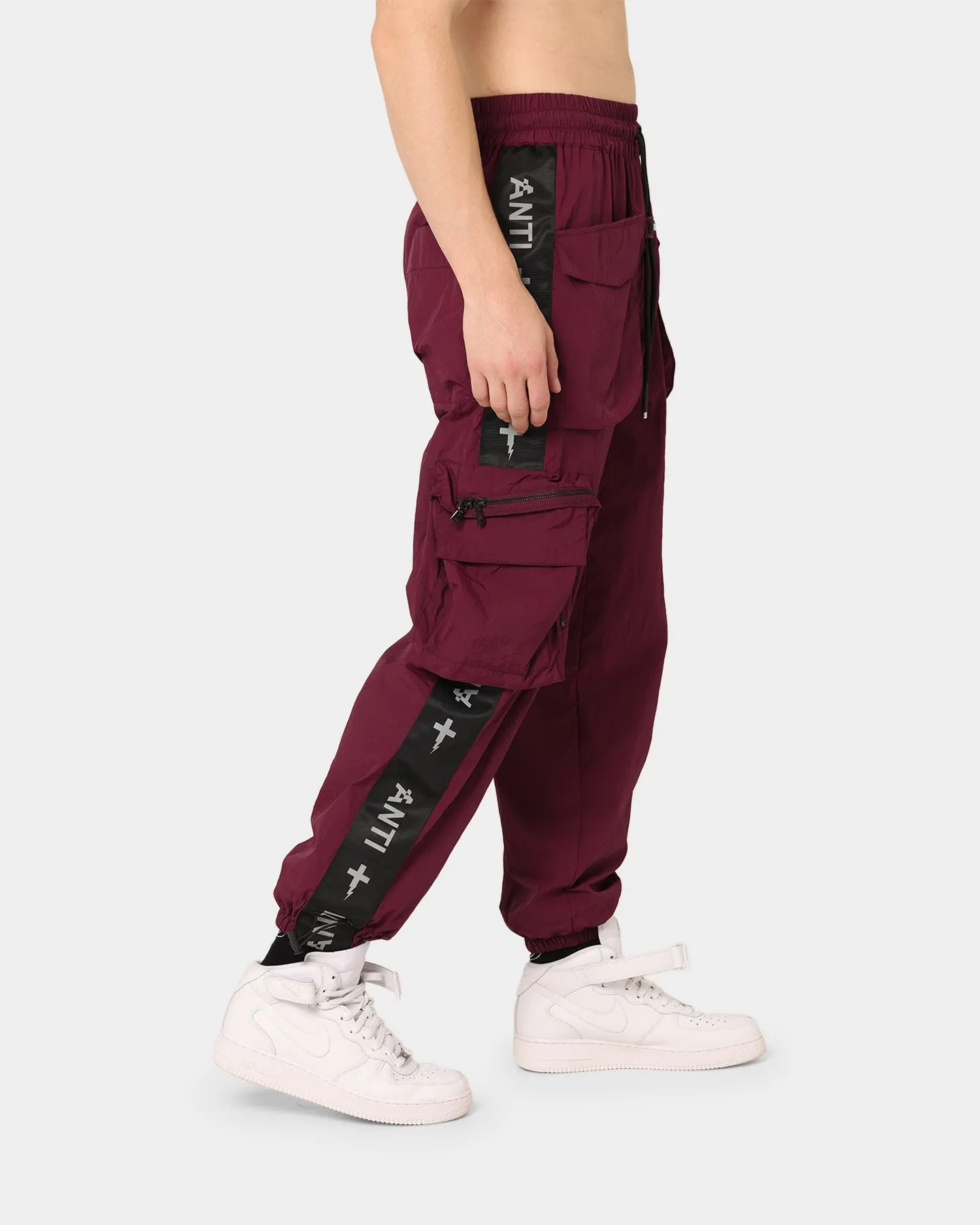 The Anti Order Galactic Utility Joggers Dark Burgundy