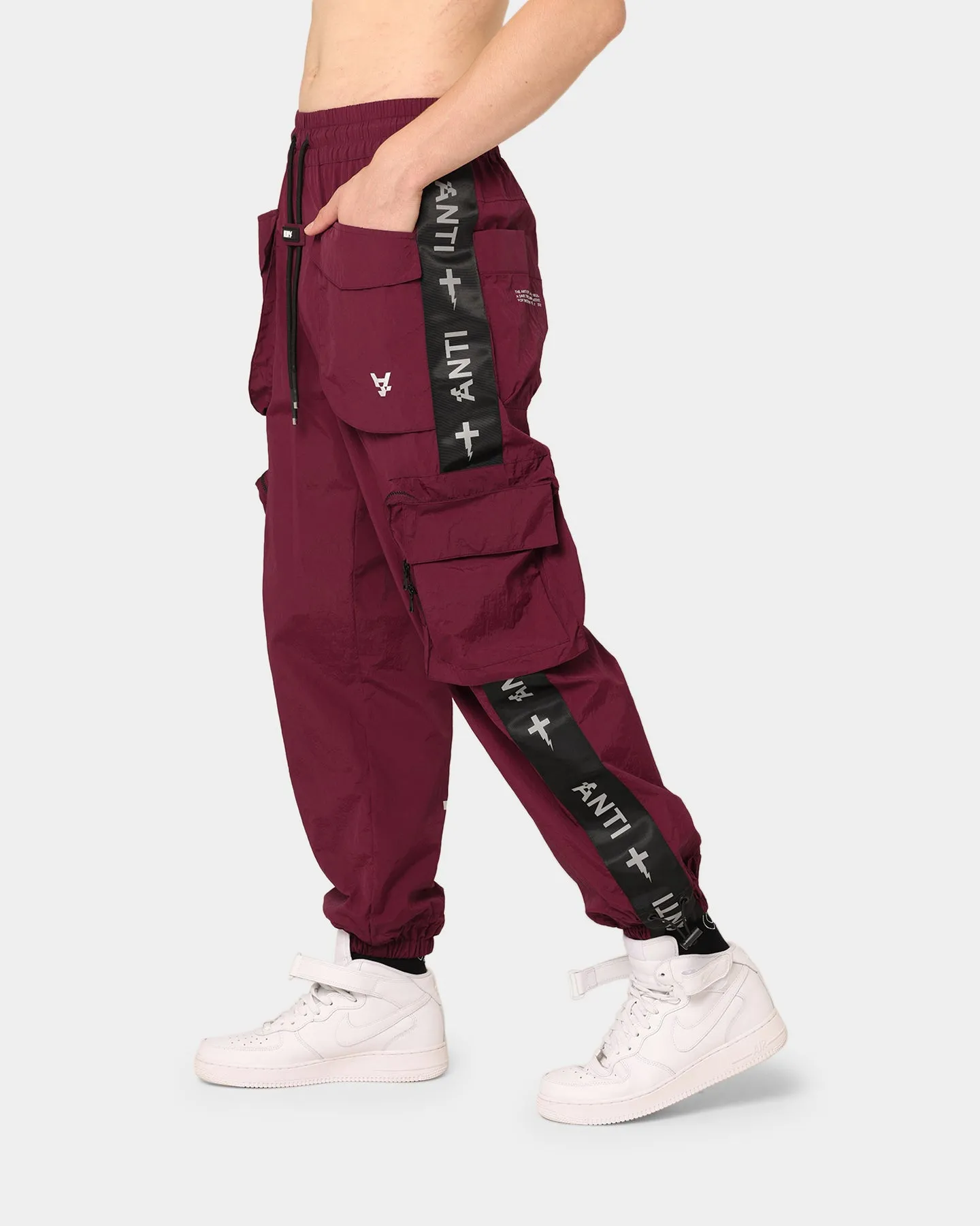 The Anti Order Galactic Utility Joggers Dark Burgundy