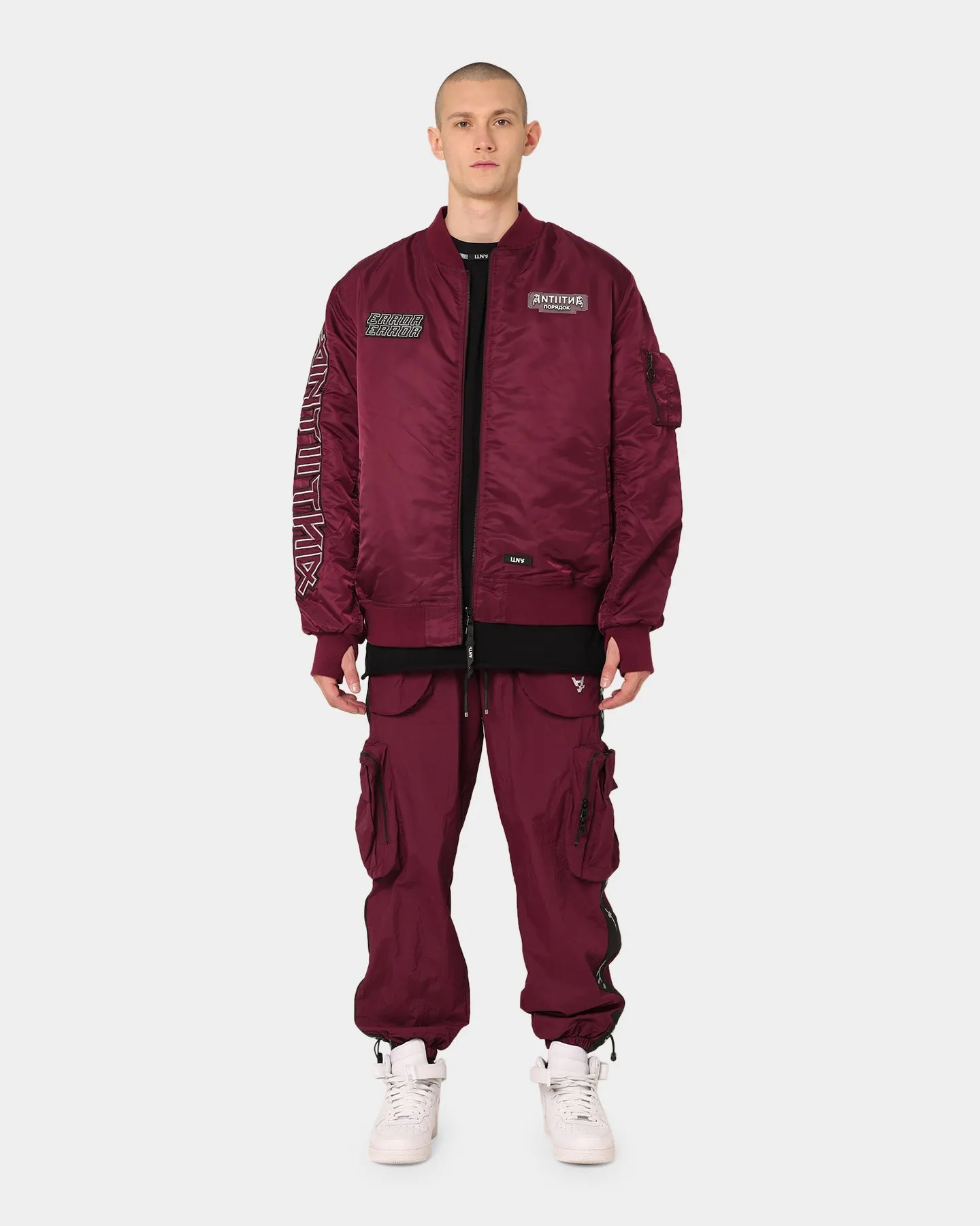 The Anti Order Galactic Utility Joggers Dark Burgundy