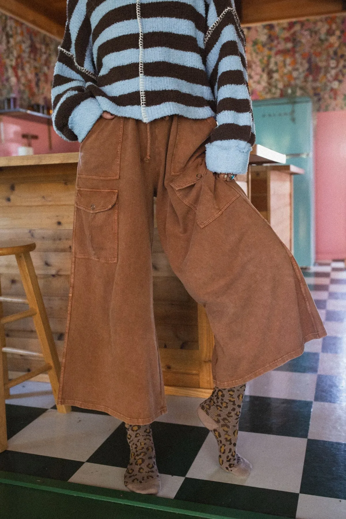 The Nest Cargo Cascade Wide Leg Pants - Copper