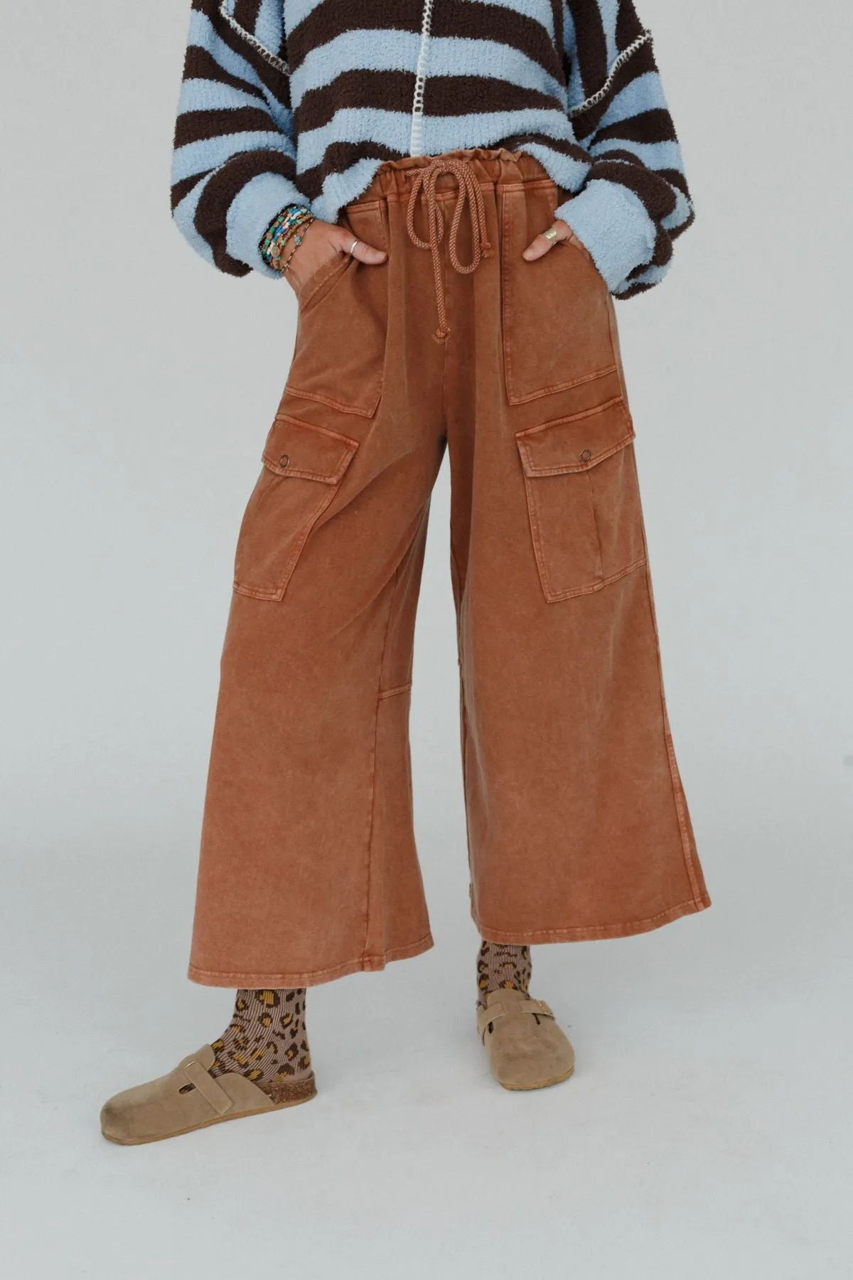 The Nest Cargo Cascade Wide Leg Pants - Copper