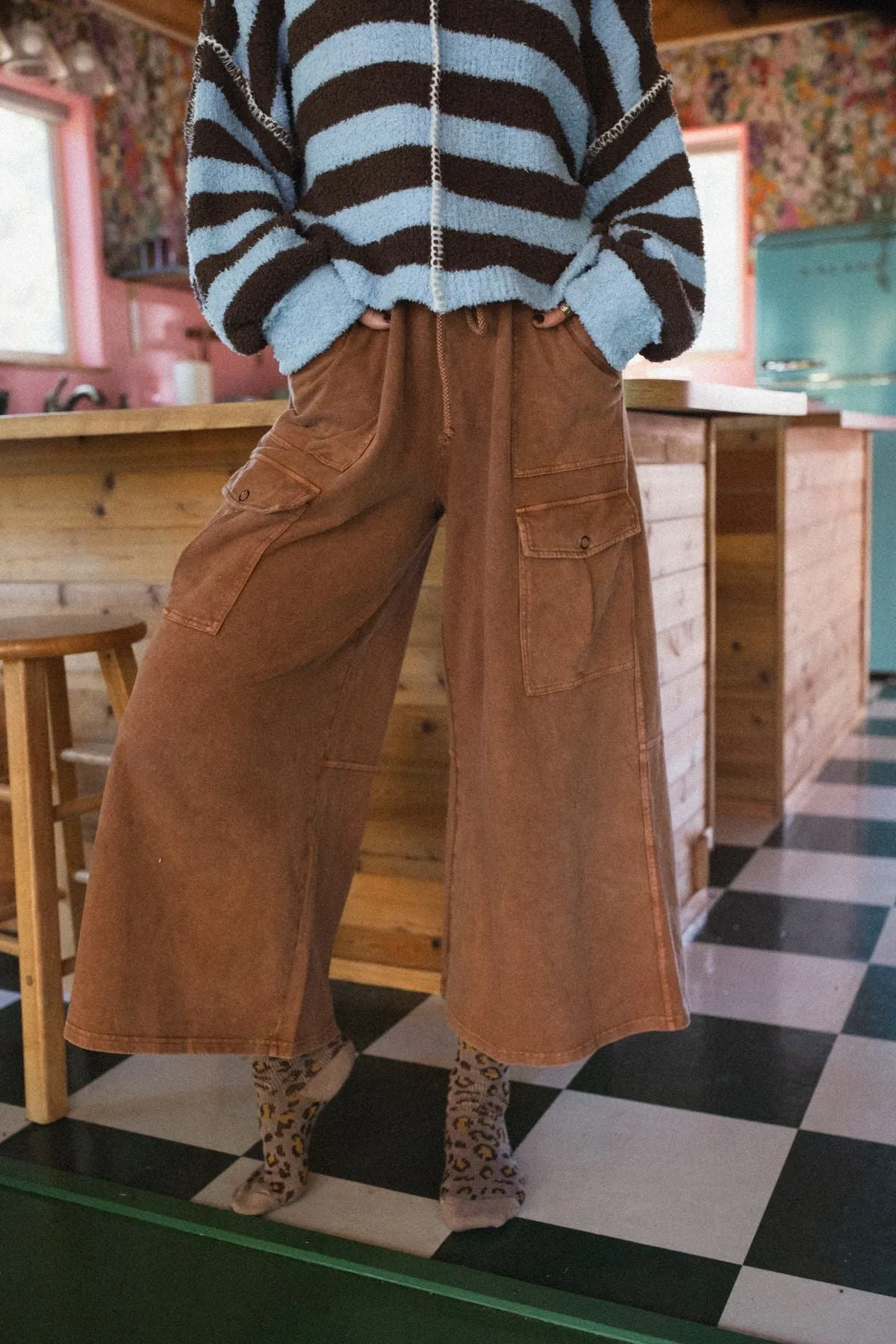 The Nest Cargo Cascade Wide Leg Pants - Copper