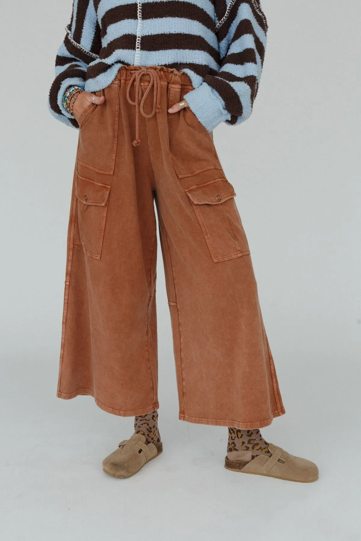 The Nest Cargo Cascade Wide Leg Pants - Copper