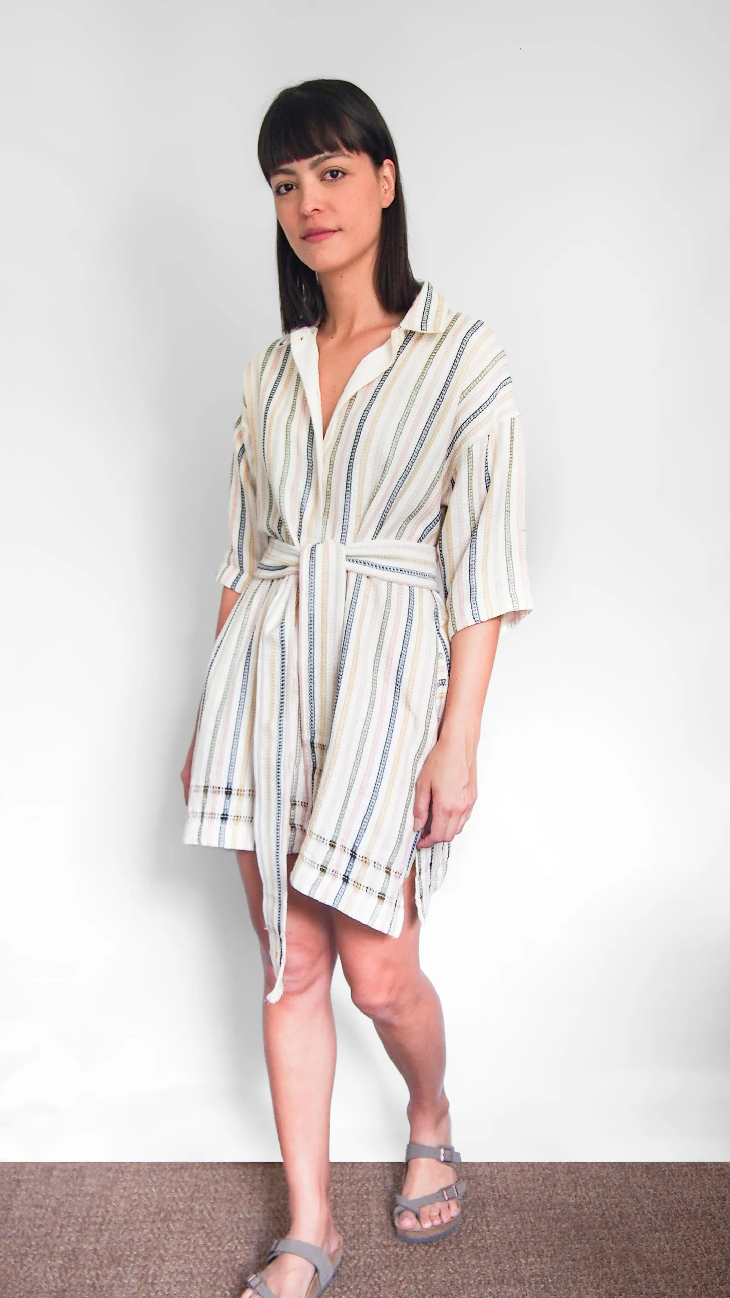 THE (SHORT) ZINA DRESS-SHIRT,  STRIPE – Sample