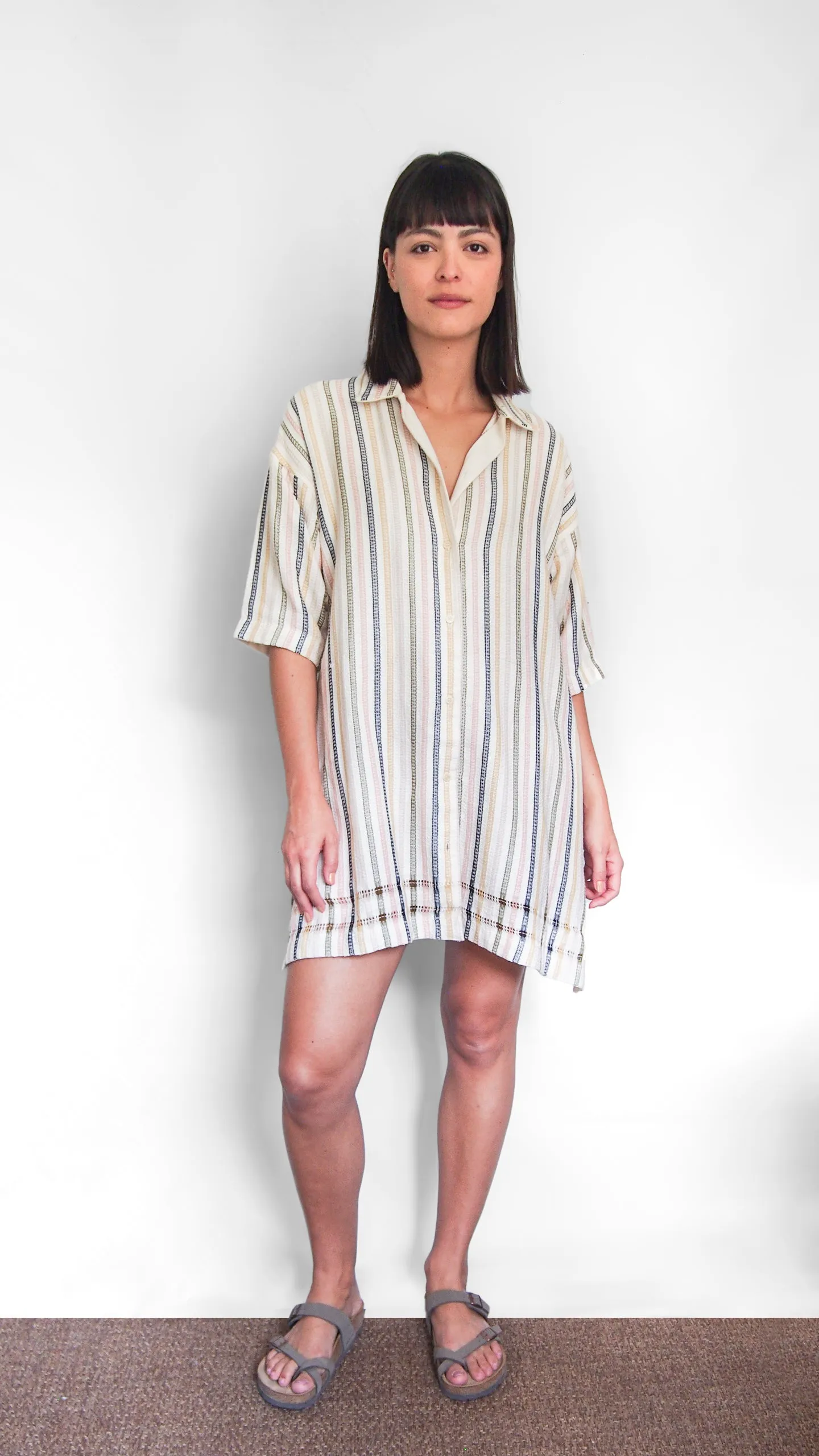 THE (SHORT) ZINA DRESS-SHIRT,  STRIPE – Sample