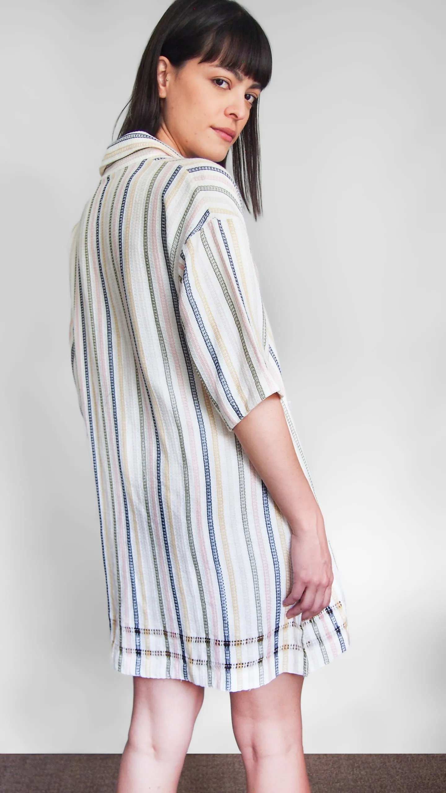 THE (SHORT) ZINA DRESS-SHIRT,  STRIPE – Sample