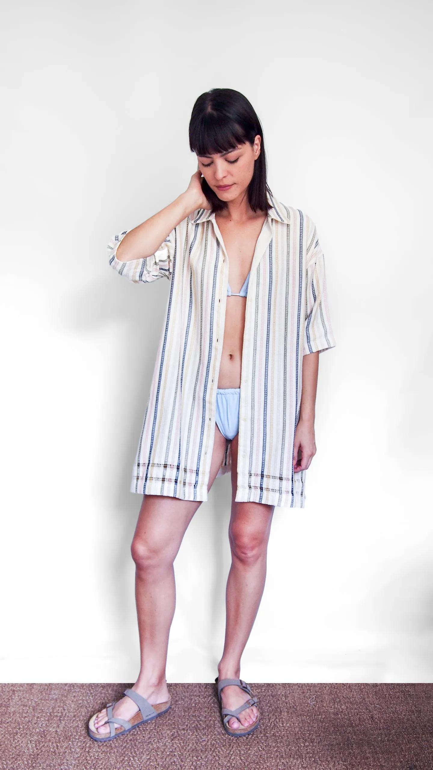 THE (SHORT) ZINA DRESS-SHIRT,  STRIPE – Sample