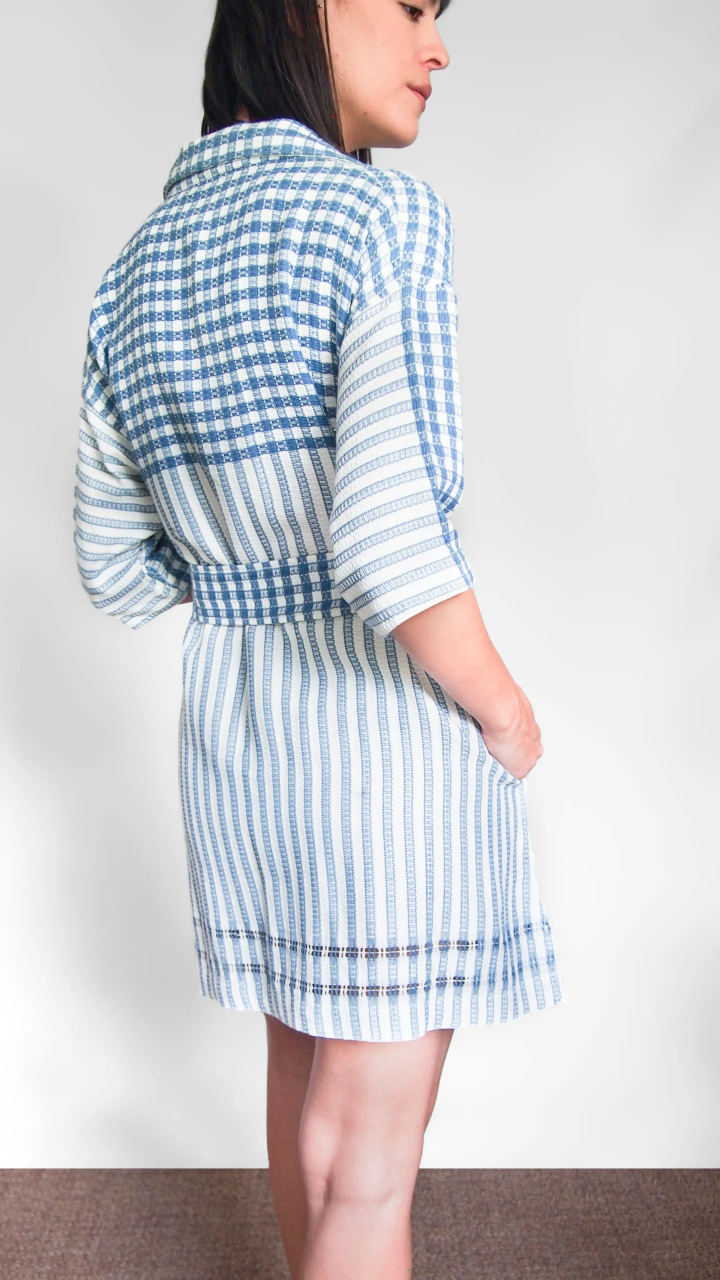 THE (SHORT) ZINA SHIRT-DRESS, GINGHAM & STRIPE – Sample