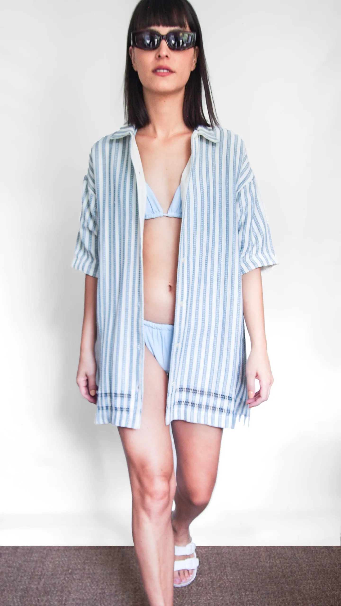 THE (SHORT) ZINA SHIRT-DRESS,  STRIPE – Sample