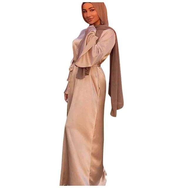 Tiered Batwing Sleeve Cinched Abaya Dress