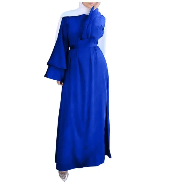 Tiered Batwing Sleeve Cinched Abaya Dress