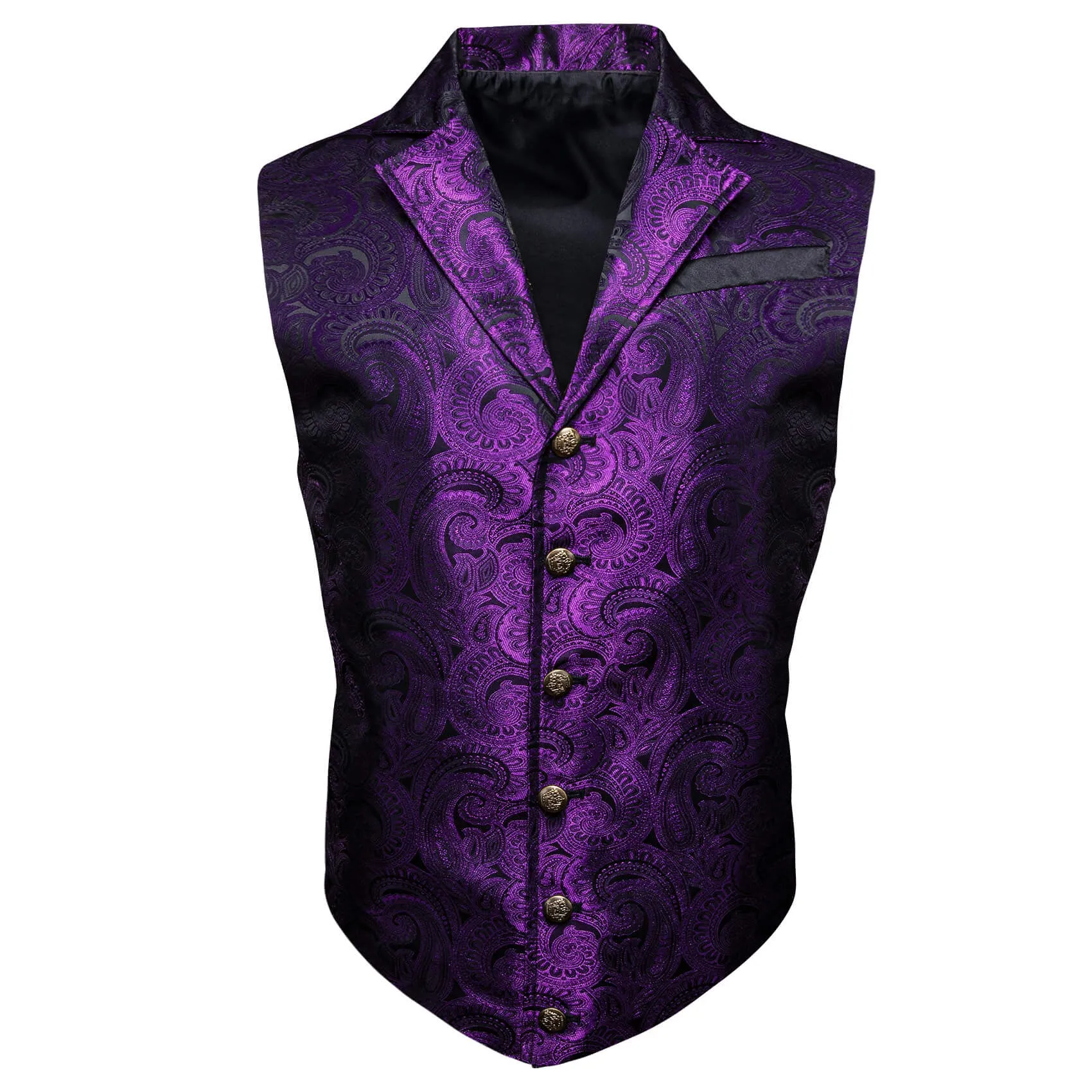 Ties2you Men's Vest Indigo Purple Paisley Silk Notched Collar Suit Vest