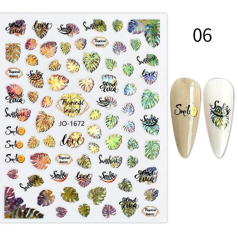 Tropical Sunset Nail Sticker Set: Exotic Beach Paradise Mani Fun