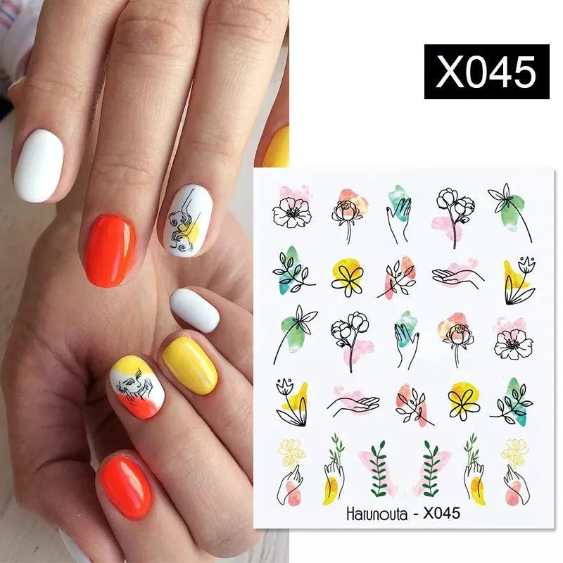 Tropical Sunset Nail Sticker Set: Exotic Beach Paradise Mani Fun