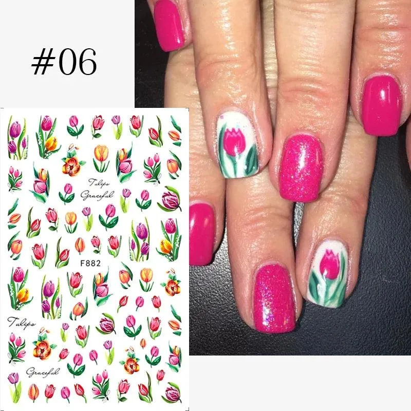 Tropical Sunset Nail Sticker Set: Exotic Beach Paradise Mani Fun