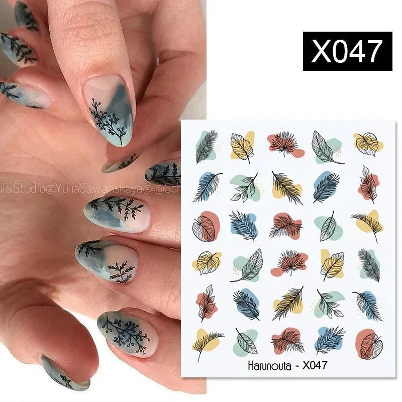 Tropical Sunset Nail Sticker Set: Exotic Beach Paradise Mani Fun