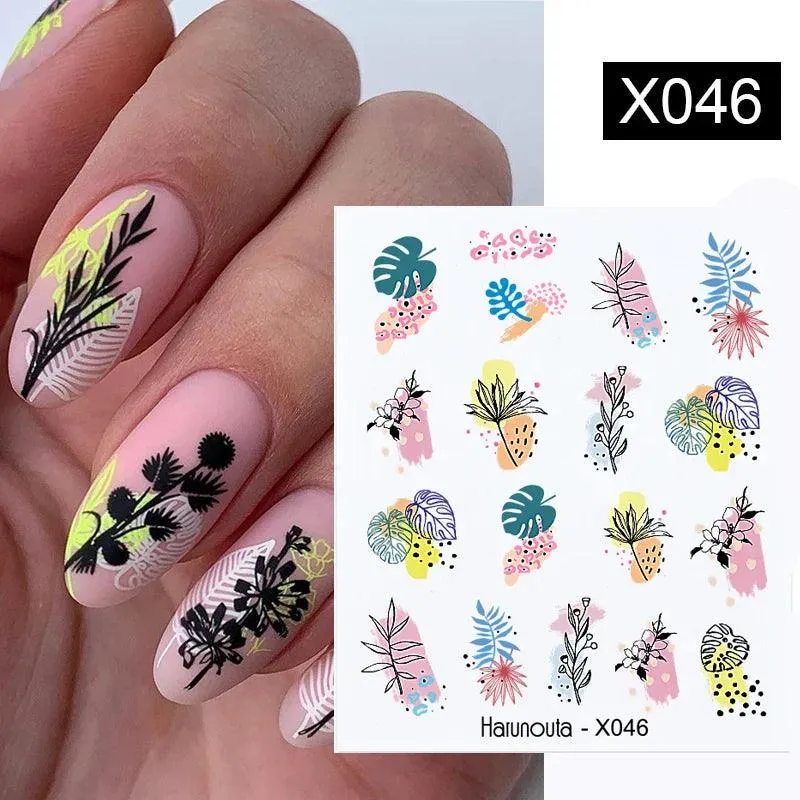 Tropical Sunset Nail Sticker Set: Exotic Beach Paradise Mani Fun