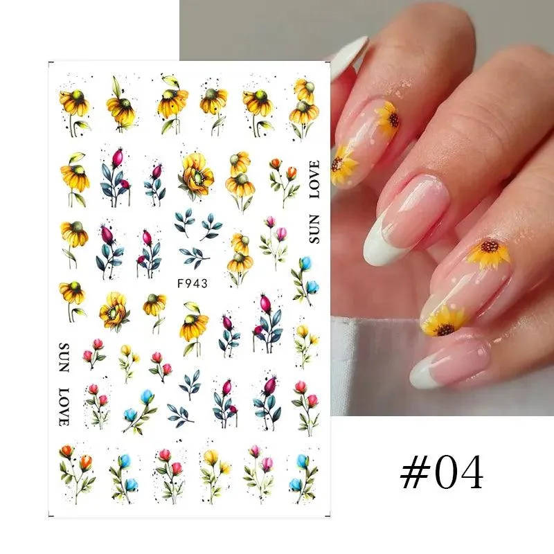 Tropical Sunset Nail Sticker Set: Exotic Beach Paradise Mani Fun