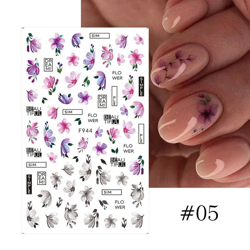 Tropical Sunset Nail Sticker Set: Exotic Beach Paradise Mani Fun