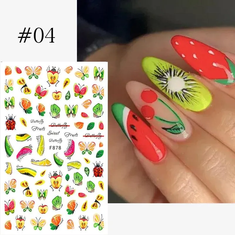 Tropical Sunset Nail Sticker Set: Exotic Beach Paradise Mani Fun