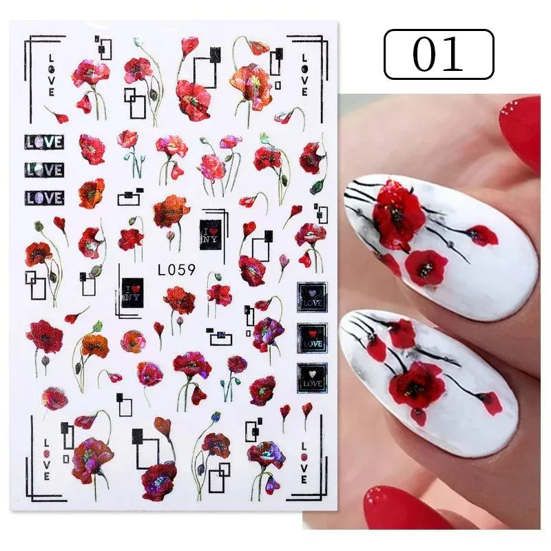 Tropical Sunset Nail Sticker Set: Exotic Beach Paradise Mani Fun