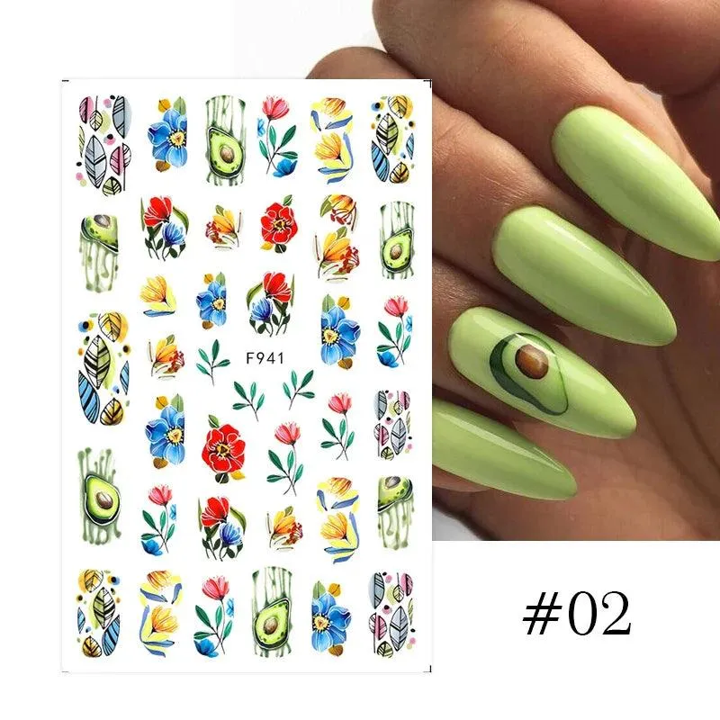 Tropical Sunset Nail Sticker Set: Exotic Beach Paradise Mani Fun