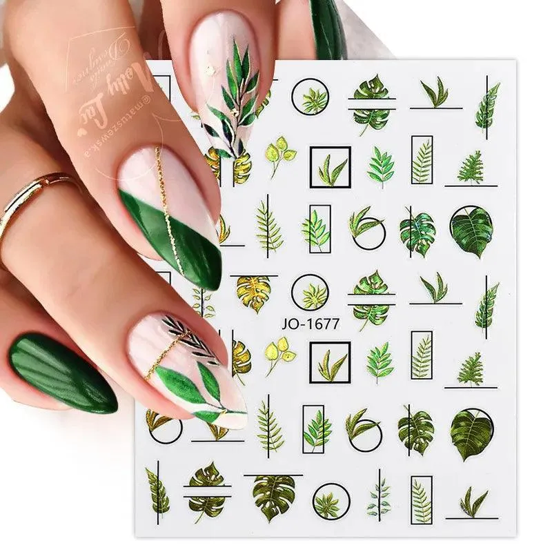 Tropical Sunset Nail Sticker Set: Exotic Beach Paradise Mani Fun