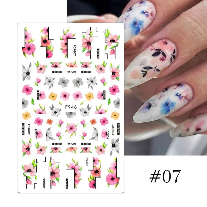 Tropical Sunset Nail Sticker Set: Exotic Beach Paradise Mani Fun