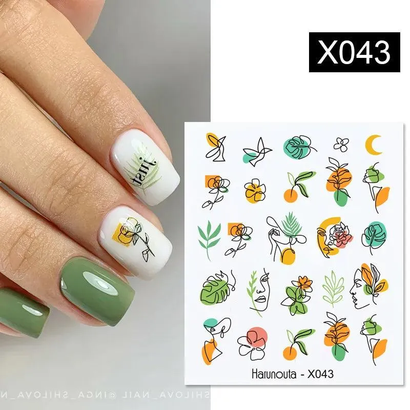 Tropical Sunset Nail Sticker Set: Exotic Beach Paradise Mani Fun