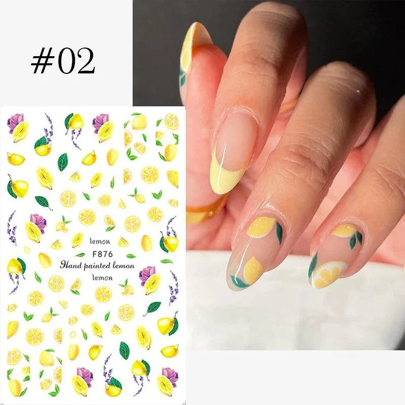 Tropical Sunset Nail Sticker Set: Exotic Beach Paradise Mani Fun