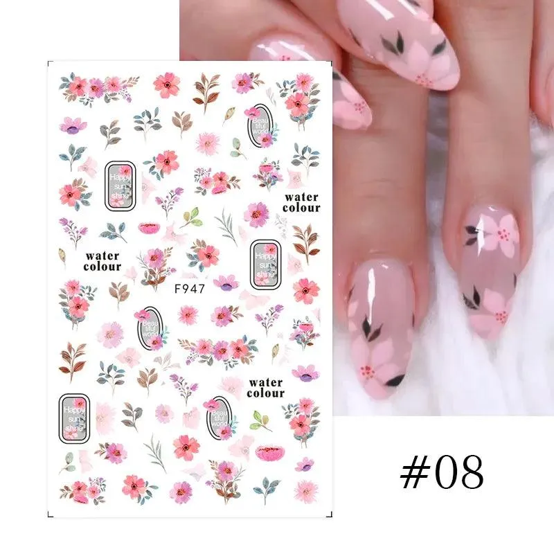 Tropical Sunset Nail Sticker Set: Exotic Beach Paradise Mani Fun