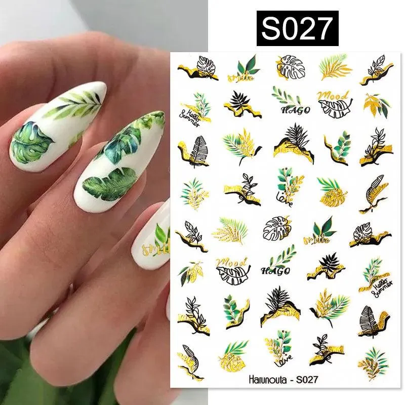 Tropical Sunset Nail Sticker Set: Exotic Beach Paradise Mani Fun