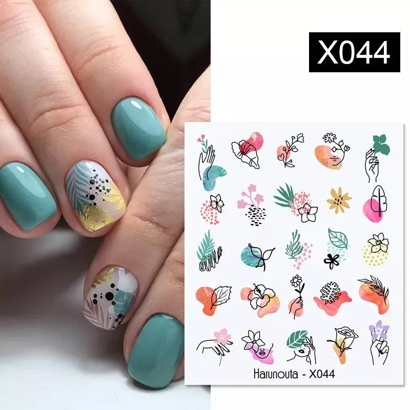 Tropical Sunset Nail Sticker Set: Exotic Beach Paradise Mani Fun